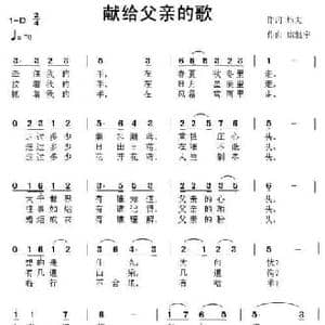 献给父亲的歌 _民歌简谱_词曲:炜夫 康魁宇
