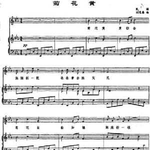 菊花黄_民歌简谱_词曲: 刘雪庵
