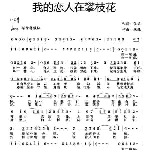 我的恋人在攀枝花_通俗唱法乐谱_词曲:佚名 株株