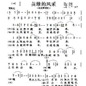 英雄的风采_歌曲简谱_词曲:铁群 铁君