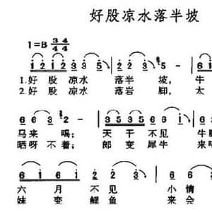 好股凉水落半坡_民歌简谱_词曲: 贵州民歌