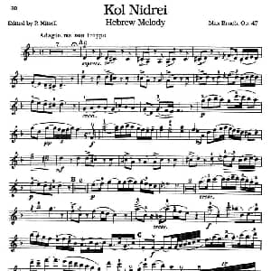 小提琴谱 | Kol Nidrei Hebrew Melody Op.47 布鲁赫 Max Bruch