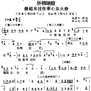 怀梆 提起来过往事心如火烧 选自 穆桂英下山 杨延景须生 唱段 赵登云 杨立义记谱