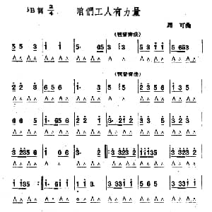 口琴谱 | 咱们工人有力量 马可
