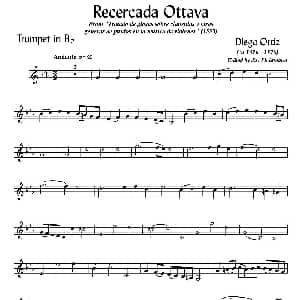 Recercada Ottava 小号谱 Diego Ortiz