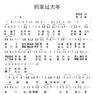 回家过大年_民歌简谱_词曲:时夫宝 郑树人