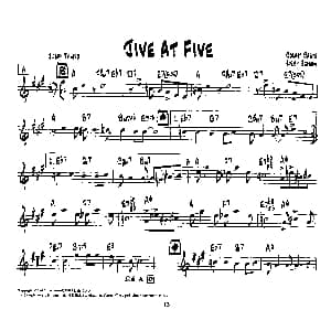 JIVE AT FIVE 降B爵士乐谱
