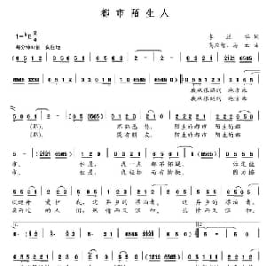 城市陌生人_通俗唱法乐谱_词曲:李进华 高应智 马云