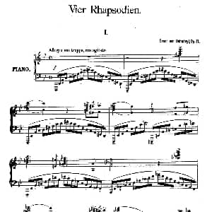 Four Rhapsodies Op.11 钢琴谱 厄恩斯特 凡 多南依