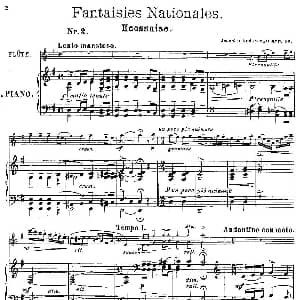 长笛曲谱 | Fantaisies nationales. Ecossais. Op.59 No.2 长笛 钢琴伴奏 丹麦 安德森
