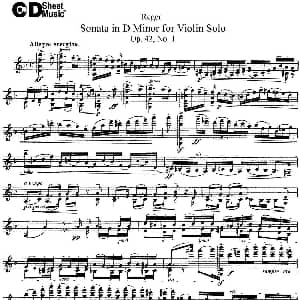 小提琴谱 | Sonata in D Minor for Solo Violin Op.42 No.1
