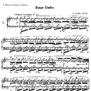 肖邦钢琴练习曲 Op.25之一 钢琴谱 肖邦