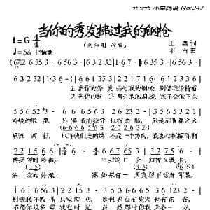 当你的秀发拂过我的钢枪_歌曲简谱_词曲:王磊 印青