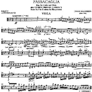 Passacaglia 帕萨卡利亚 二重奏中提琴分谱 亨德尔 哈尔沃森