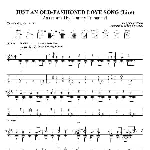 tommy emmanuel just an old fashioned love song 吉他谱