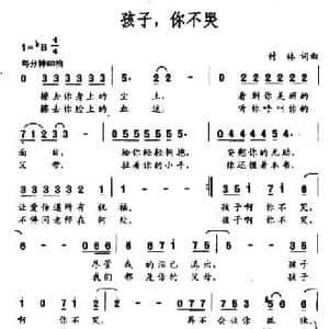 孩子,你不哭_民歌简谱_词曲:付林 付林