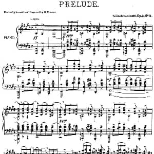 拉赫玛尼诺夫 幻想小品集 Op.3 No.2 前奏曲 升c小调 钢琴谱 拉赫玛尼诺夫