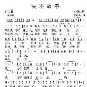 决不放手_通俗唱法乐谱_词曲:王兴江 艾惠秀