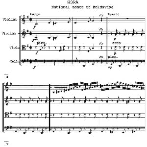 小提琴谱 | HORA National dance of Moldaviya 霍拉舞曲 四重奏 米尔