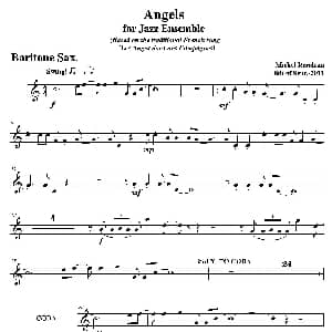 萨克斯谱 | Angels for Jazz Ensemble 上低音萨克斯分谱