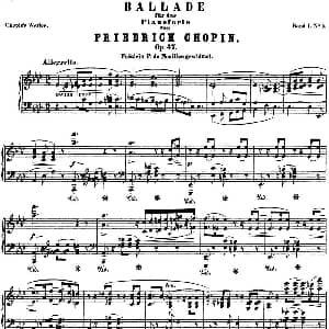 肖邦 叙事曲3 降A大调 Chopin Ballade No.3 Op.47 钢琴谱 肖邦