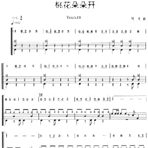 桃花朵朵开 架子鼓 主旋律 鼓谱 阿牛
