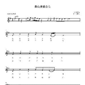 奔向梦的方向_歌曲简谱_词曲:袁宗瑞 陈鹏伟
