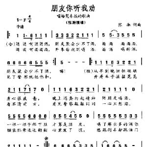 朋友你听我劝_通俗唱法乐谱_词曲:张琳 张琳