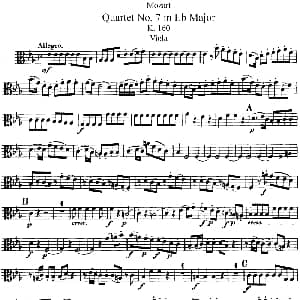 小提琴谱 | Mozart Quartet No.7 in Eb Major,K.160 Viola分谱