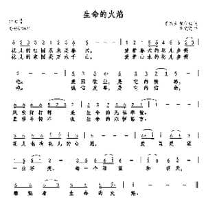 生命的火焰_歌曲简谱_词曲:唐跃生 戴有斌 巫定定