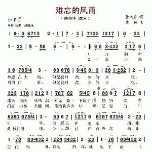 难忘的风雨_歌谱投稿_词曲:董大勇 魔笛