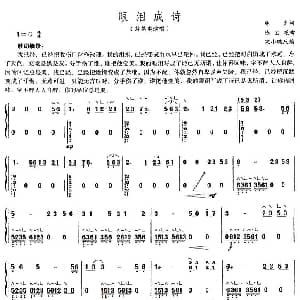 古筝谱 | 眼泪成诗 宋小璐改编版 林夕 陈宝龙