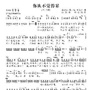你从不觉得累_歌曲简谱_词曲:张运韬 蒋小波,罗求桂 陈经荣 邓永旺