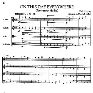 小提琴谱 | ON THIS DAY EVERYWHERE 圣诞音乐 弦乐四重奏