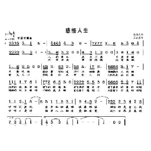 感悟人生_通俗唱法乐谱_词曲:胡泽民 王世杰