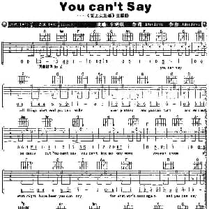 You can't say 吉他谱 辛晓琪