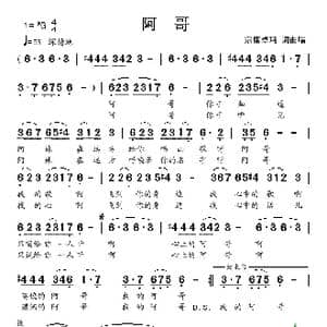 阿哥_歌谱投稿_词曲:宗庸卓玛 宗庸卓玛