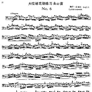 大提琴高级练习曲40首 No.6 戴维 波帕尔