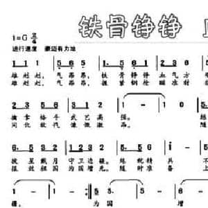 铁骨铮铮 血气方刚_民歌简谱_词曲:温立新 陈大同