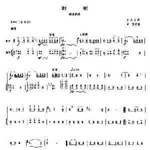 对花 高音板胡 扬琴伴奏谱