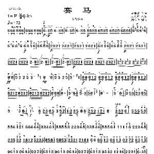 赛马二胡简谱 现代精简版_歌曲简谱_词曲: 黄海怀