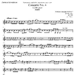 萨克斯谱 | Mozart Concerto KV495 No.4 3st Rondo 回旋曲 上低音萨克斯 Mozart 莫扎特