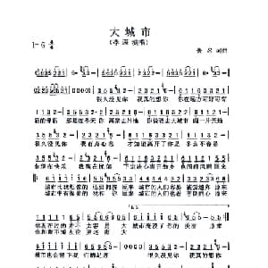 大城市_通俗唱法乐谱