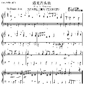 考级初级曲目 遇见石头族 钢琴谱