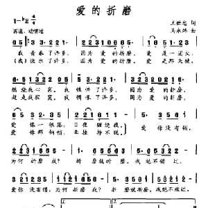 爱的折磨_通俗唱法乐谱_词曲:王世忠 马永炜