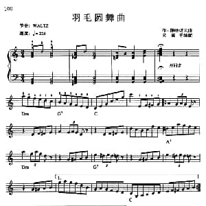 电子琴谱 | 羽毛圆舞曲 布・梯哈诺夫曲 吴嘉平