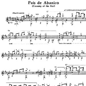 Pais de Abanico 吉他谱 奥古斯汀 巴里奥斯 曼戈雷 Agustin Barrios Mangore