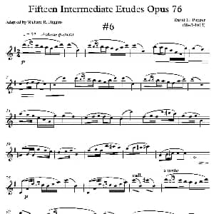 萨克斯谱 | 中级练习曲15首 Op76 6 D 波帕尔