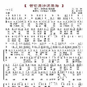 管它是沙还是海_歌曲简谱_词曲:付林 孟卫东