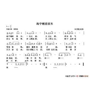 海宁潮滚滚来_歌谱投稿_词曲:朱国鑫 朱国鑫